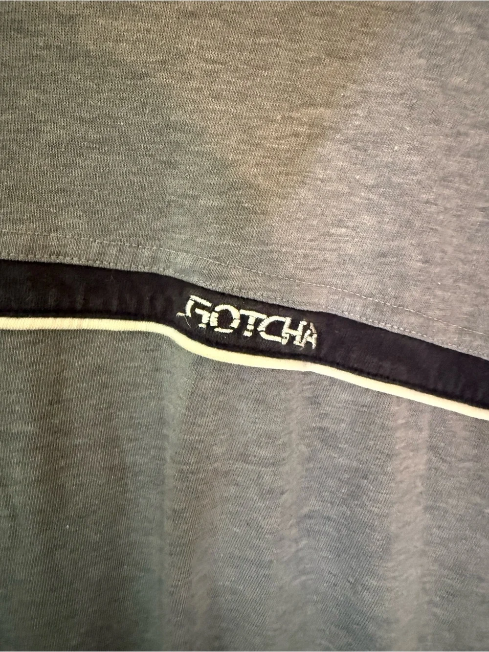 Gotcha Surf Gear- Heather Grey Short Sleeve Crewneck Tee with Contrast Stripe - Picture 2 of 4